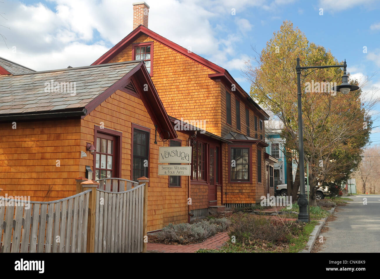A small business in a pretty shingled building in the village of