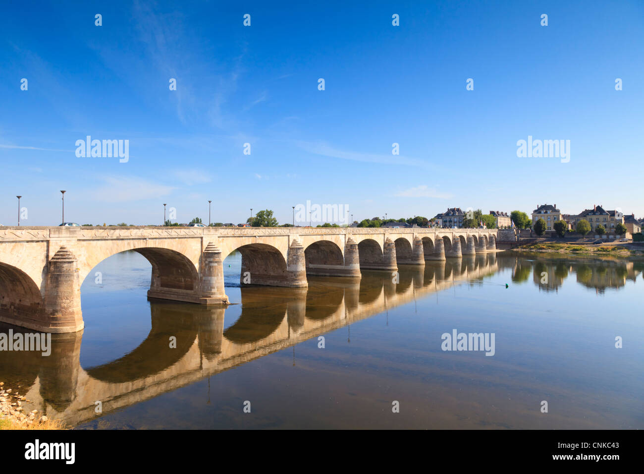 The Cessart Bridge, Saumur, Maine et Loire, France. Stock Photo