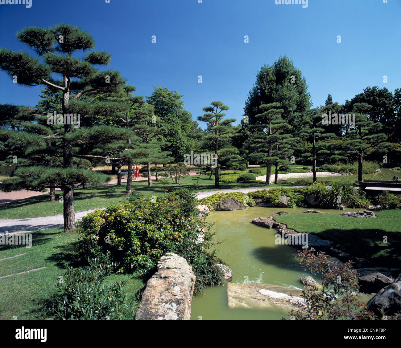 Japanischer Garten im Nordpark von Duesseldorf, Nordrhein-Westfalen Stock Photo