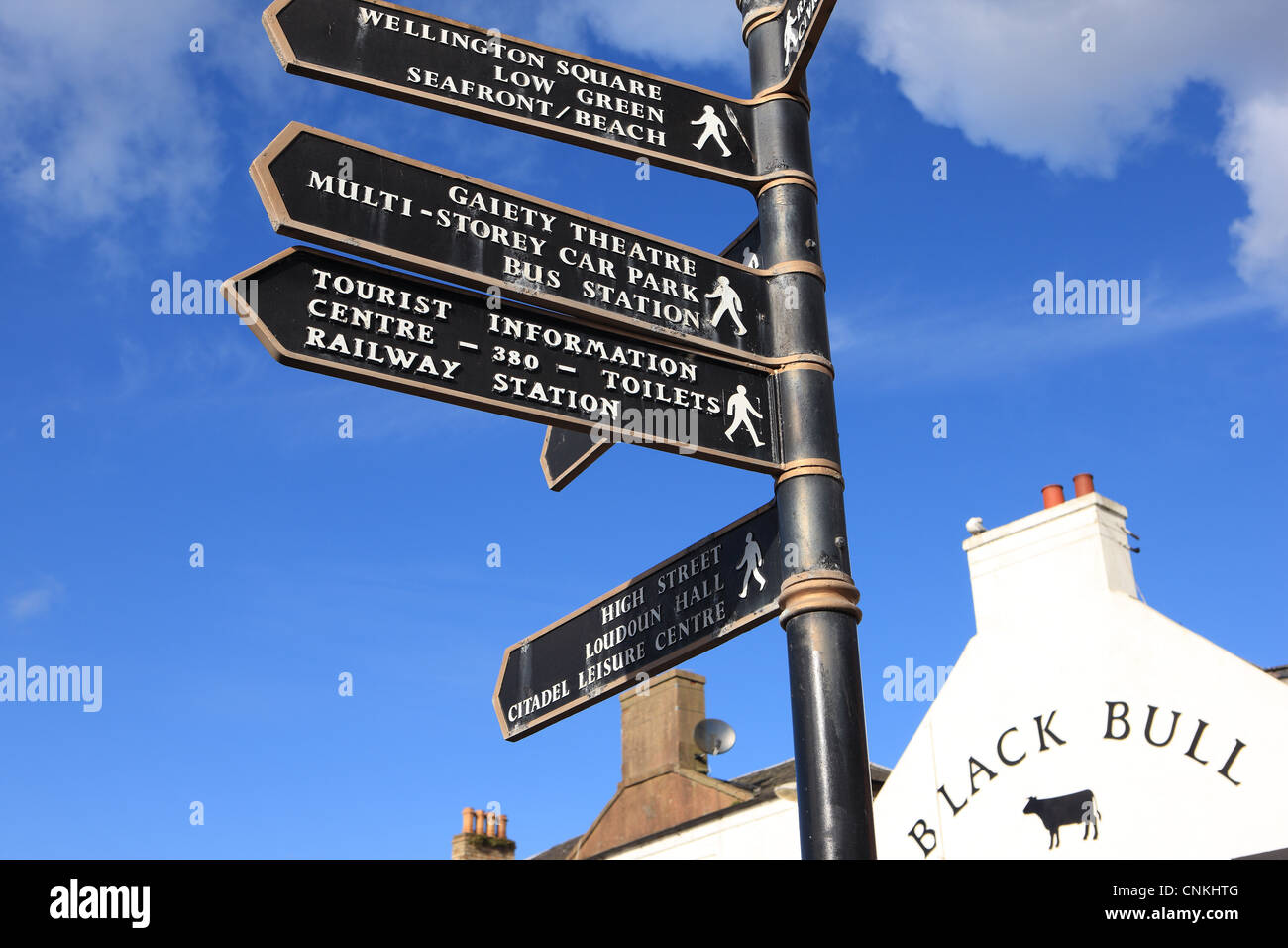 Tourist Information signage in the Ayrshire town of Ayr Stock Photo Alamy