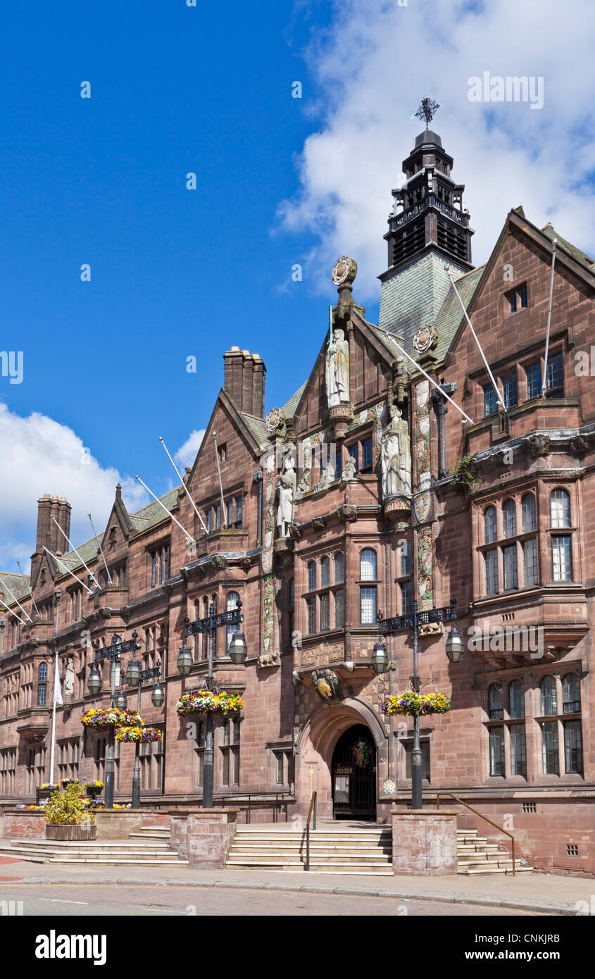 Coventry city hall or Coventry Council house front entrance and carved facade Coventry