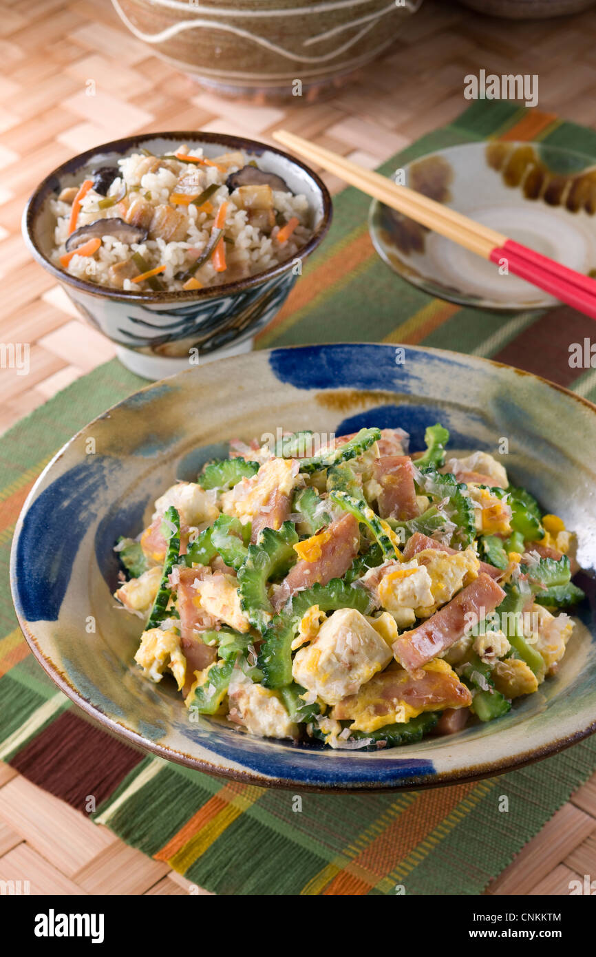 Goya Chanpuru Stock Photo