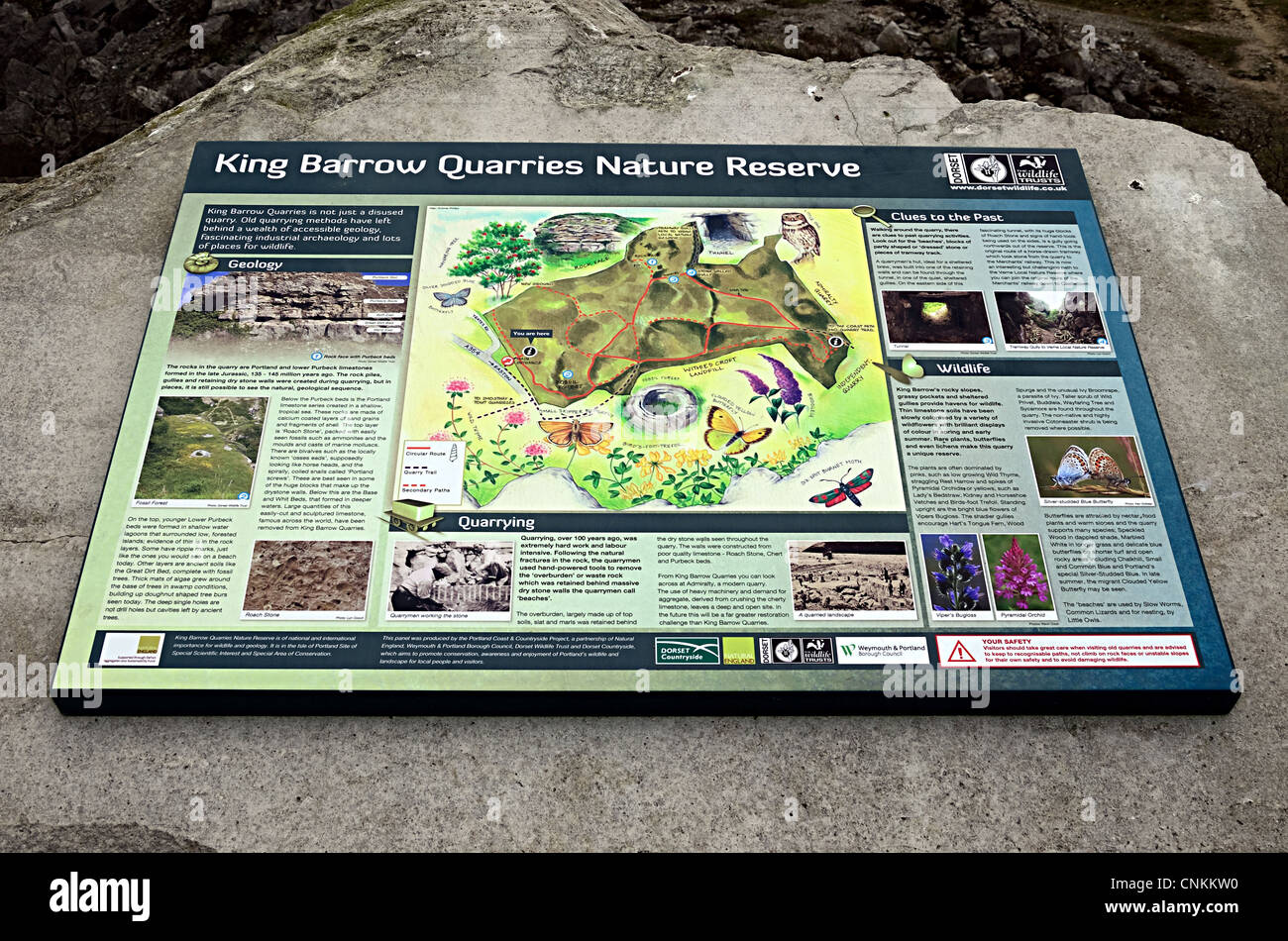 Information Board at a Quarry Stock Photo Alamy