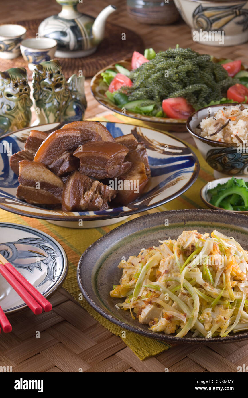 Okinawan Cuisine Stock Photo