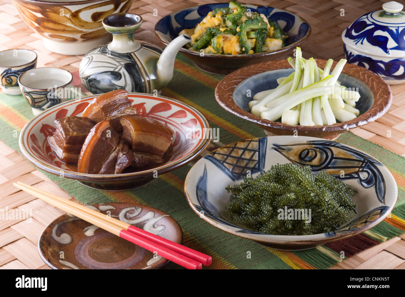 Okinawan Cuisine Stock Photo