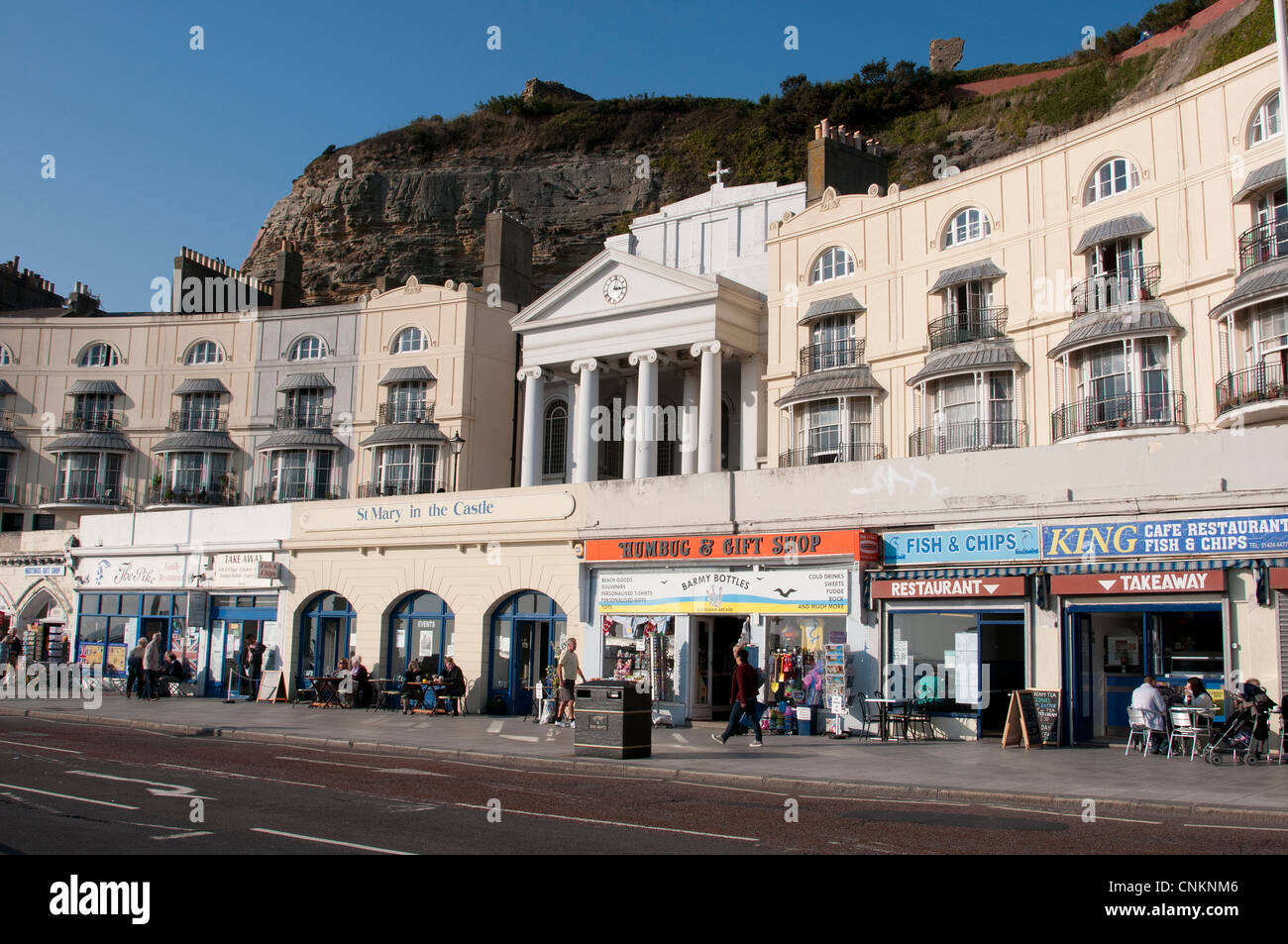 St Mary in the Castle on the Hastings seafront East Sussex England Stock Photo