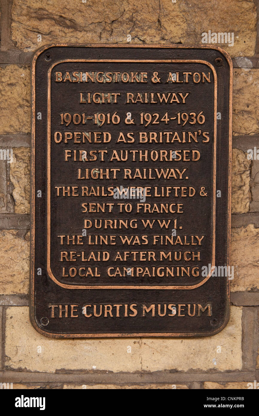 Basingstoke and Alton Light Railway 1901 1936 sign , Alton, Station, Hampshire, England, United