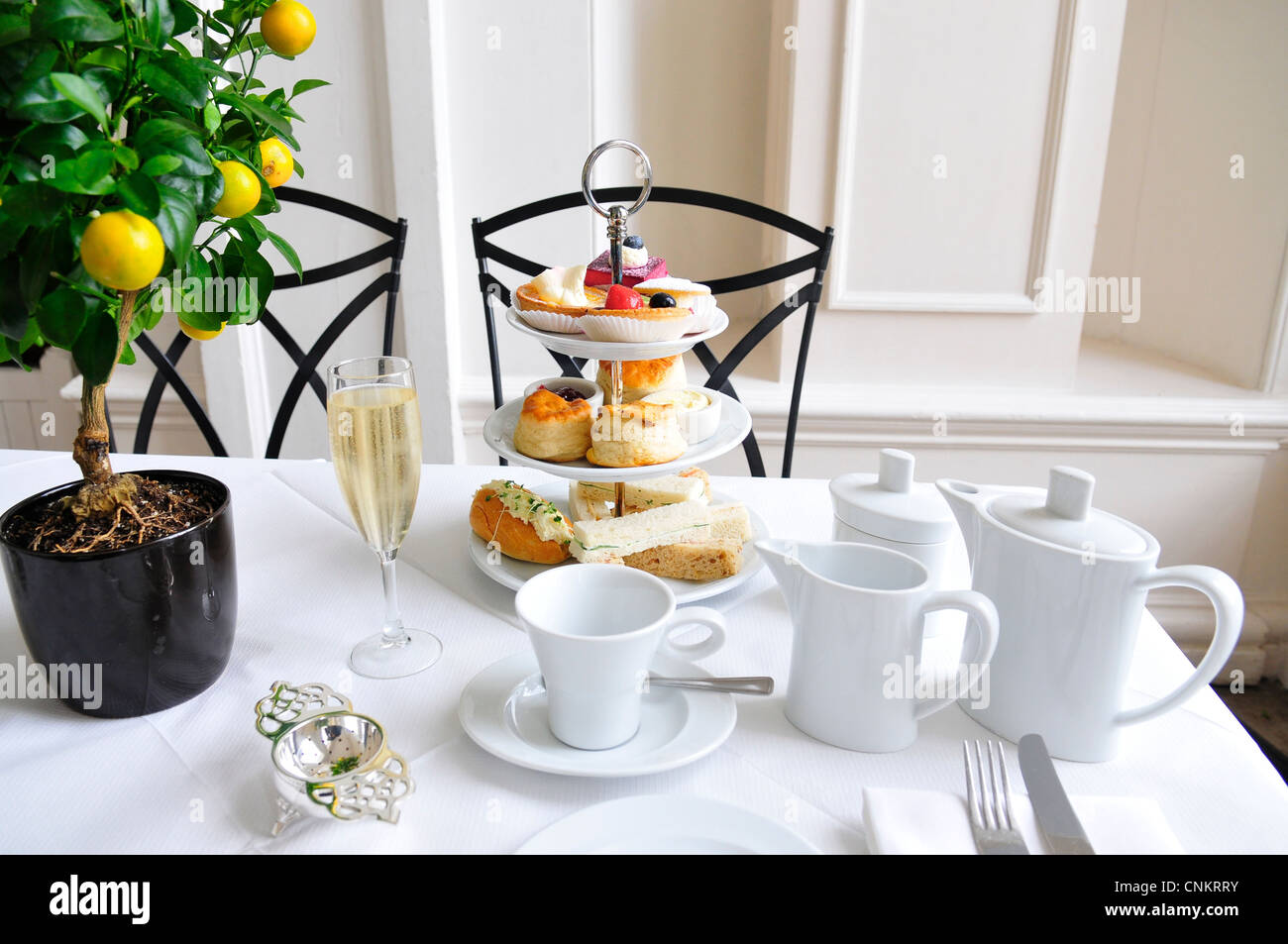 Afternoon Tea at The Orangery, Kensington Palace, Kensington Gardens, London, England, UK Stock Photo