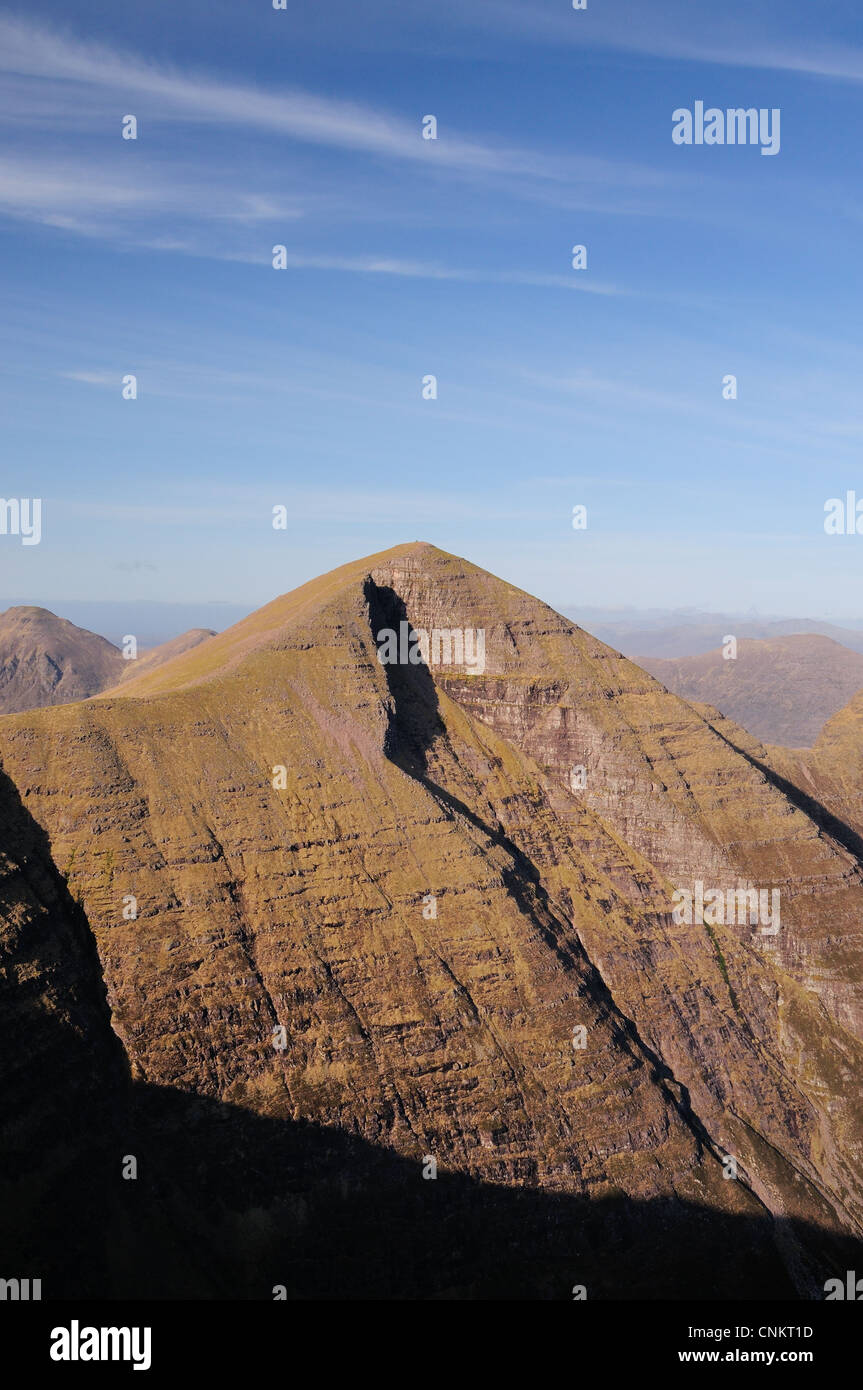The summit of Sgurr Mhor, Beinn Alligin, Torridon, Wester Ross, Scottish Highlands Stock Photo