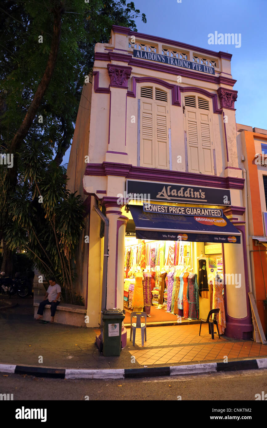 Fabric shop in the Arab Quarter of Singapore Stock Photo Alamy