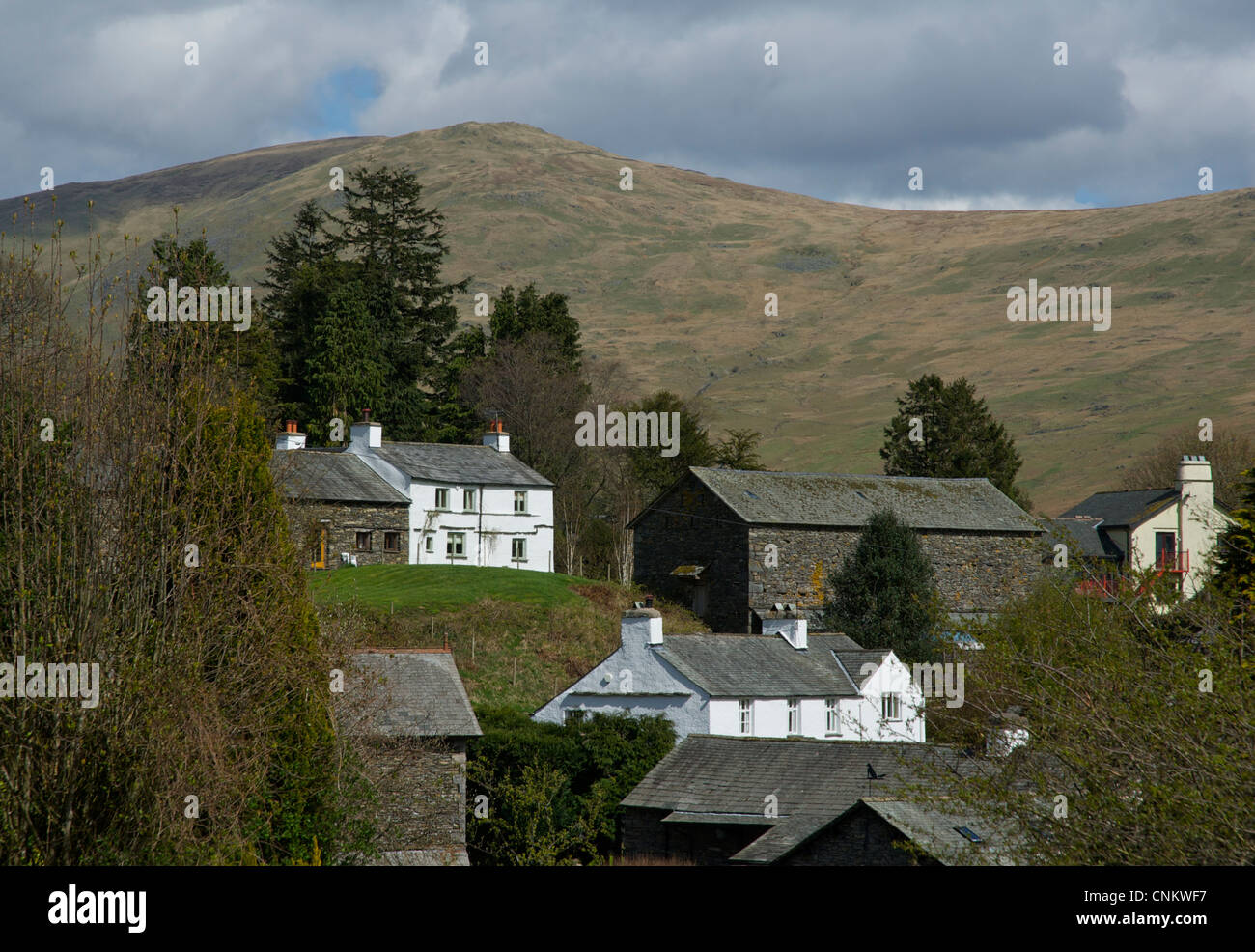 Houses in the village of Troutbeck, Lake District National Park, Cumbria, England UK Stock Photo