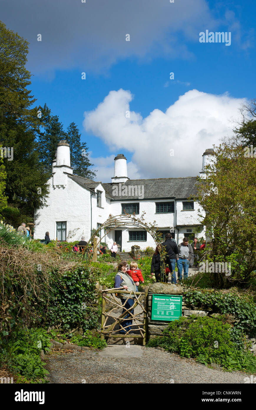 Townend, a National Trust house in the village of Troutbeck, Lake District National Park, Cumbria UK Stock Photo