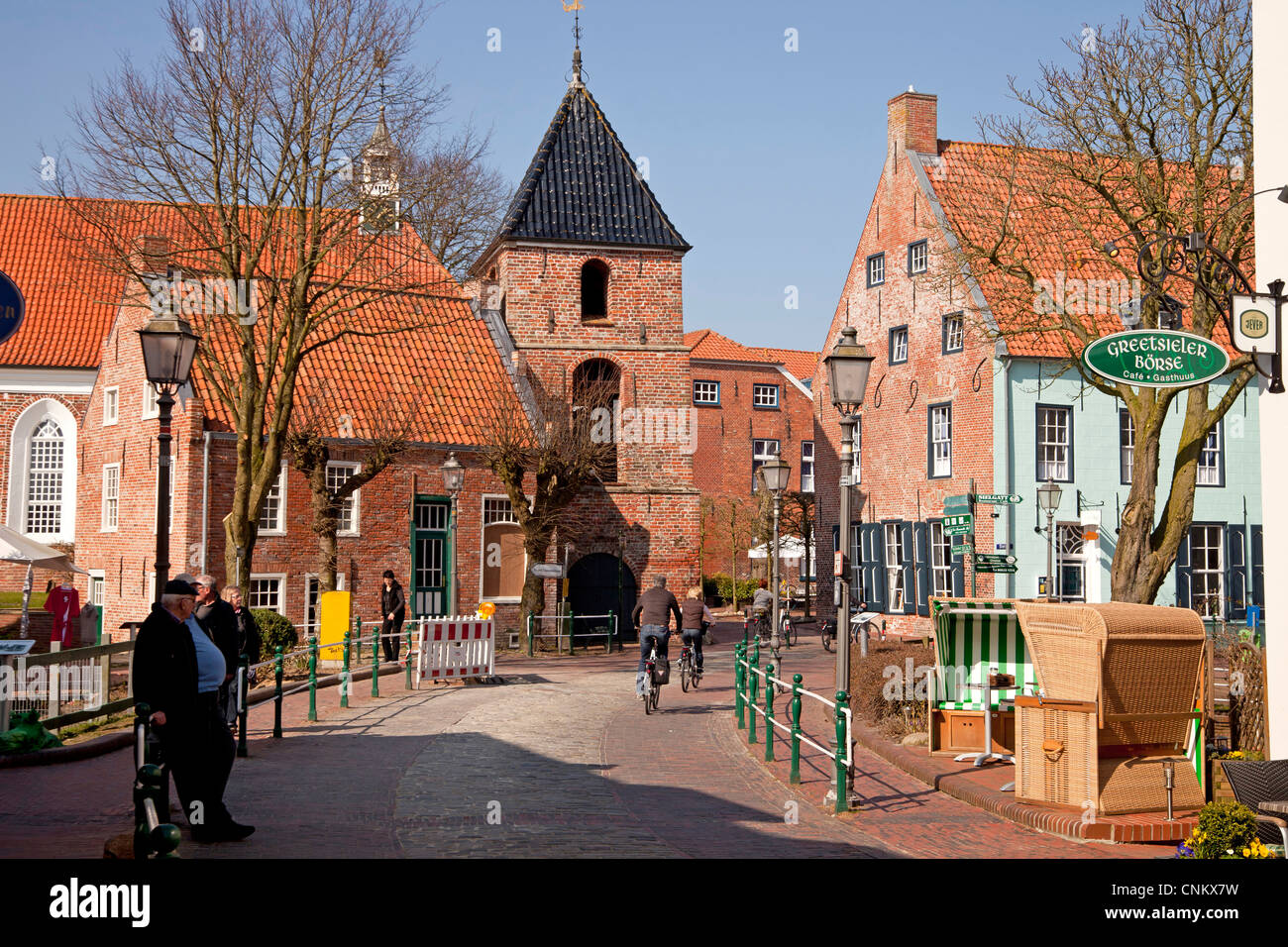 East Frisian Siel village Greetsiel, East Frisia, Lower Saxony, Germany Stock Photo