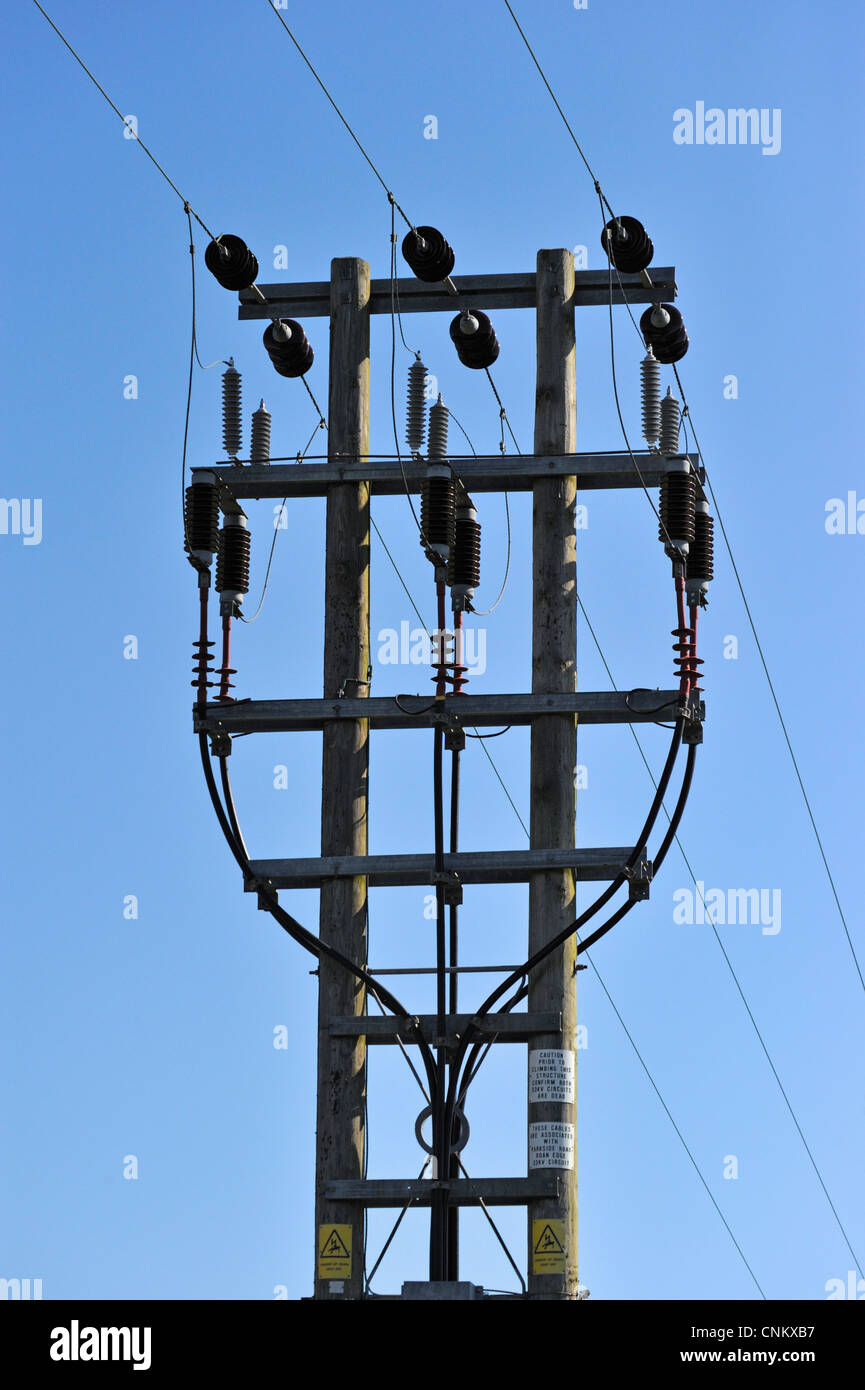33kV. Electrical Power Lines And Cable Junction. Roan Edge Quarry, New 