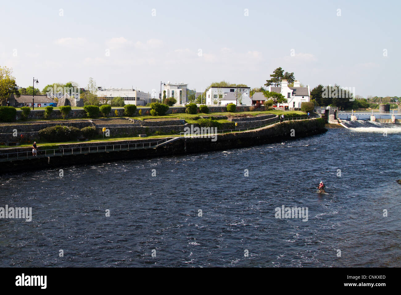 The river corrib flowing through the city of Galway Ireland Stock Photo