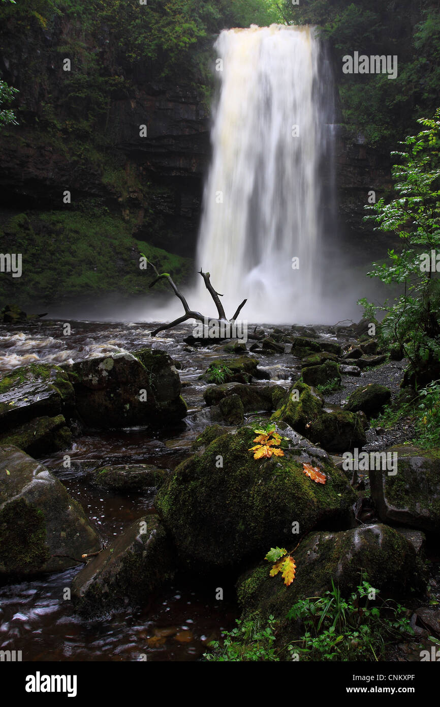 Henrhyd Waterfalls; Wales. Stock Photo