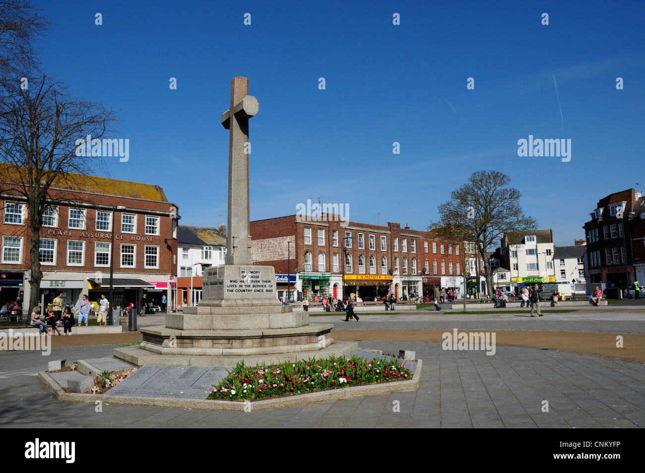 War memorial in town centre, the Strand, Exmouth, Devon, England, UK