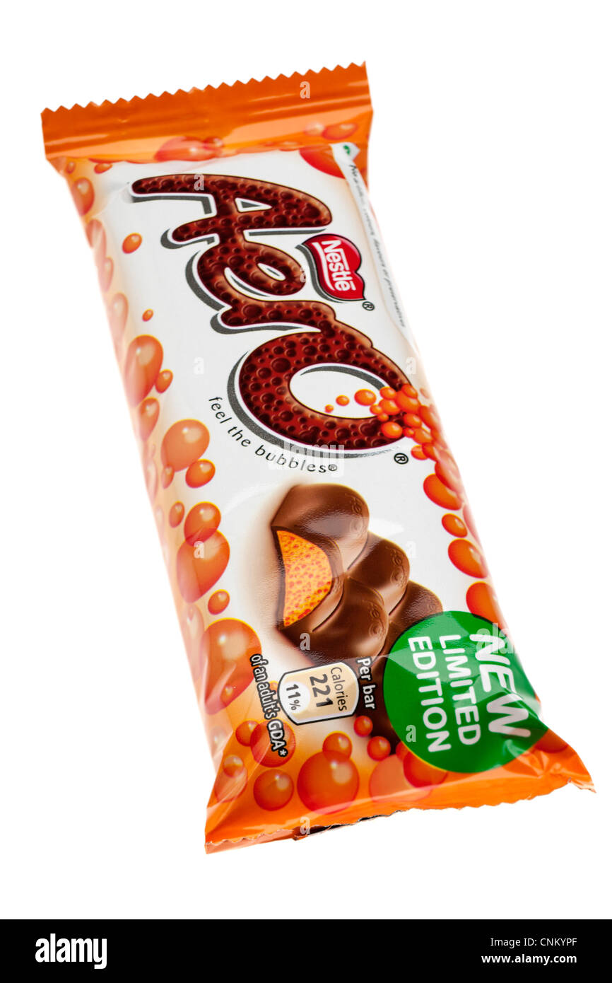 Orange Aero chocolate bar Stock Photo