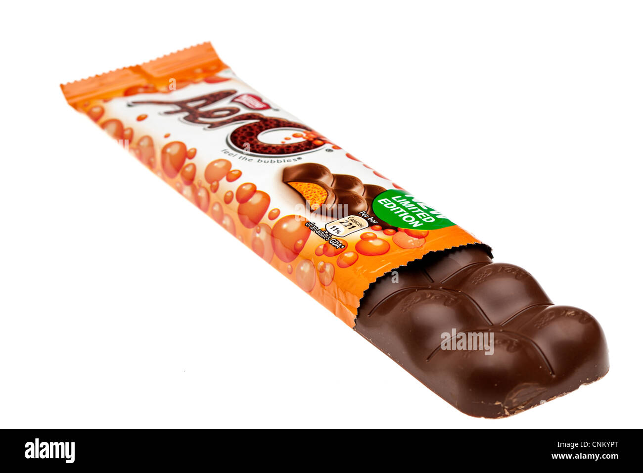 Orange Aero chocolate bar Stock Photo