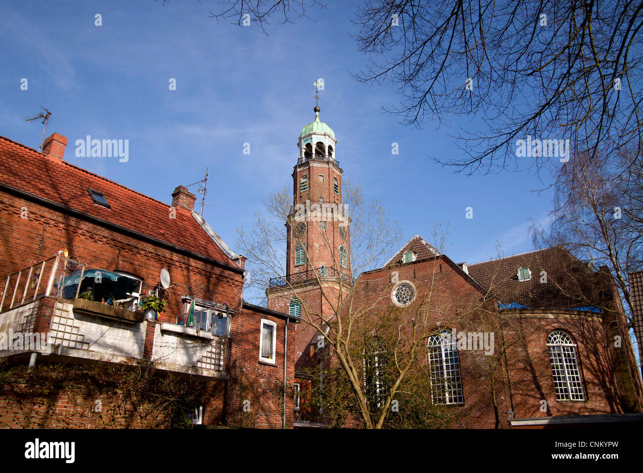 the church Große Kirche, head offic of the German Reformed Church in Leer, , East Frisia, Lower Saxony, Germany Stock Photo
