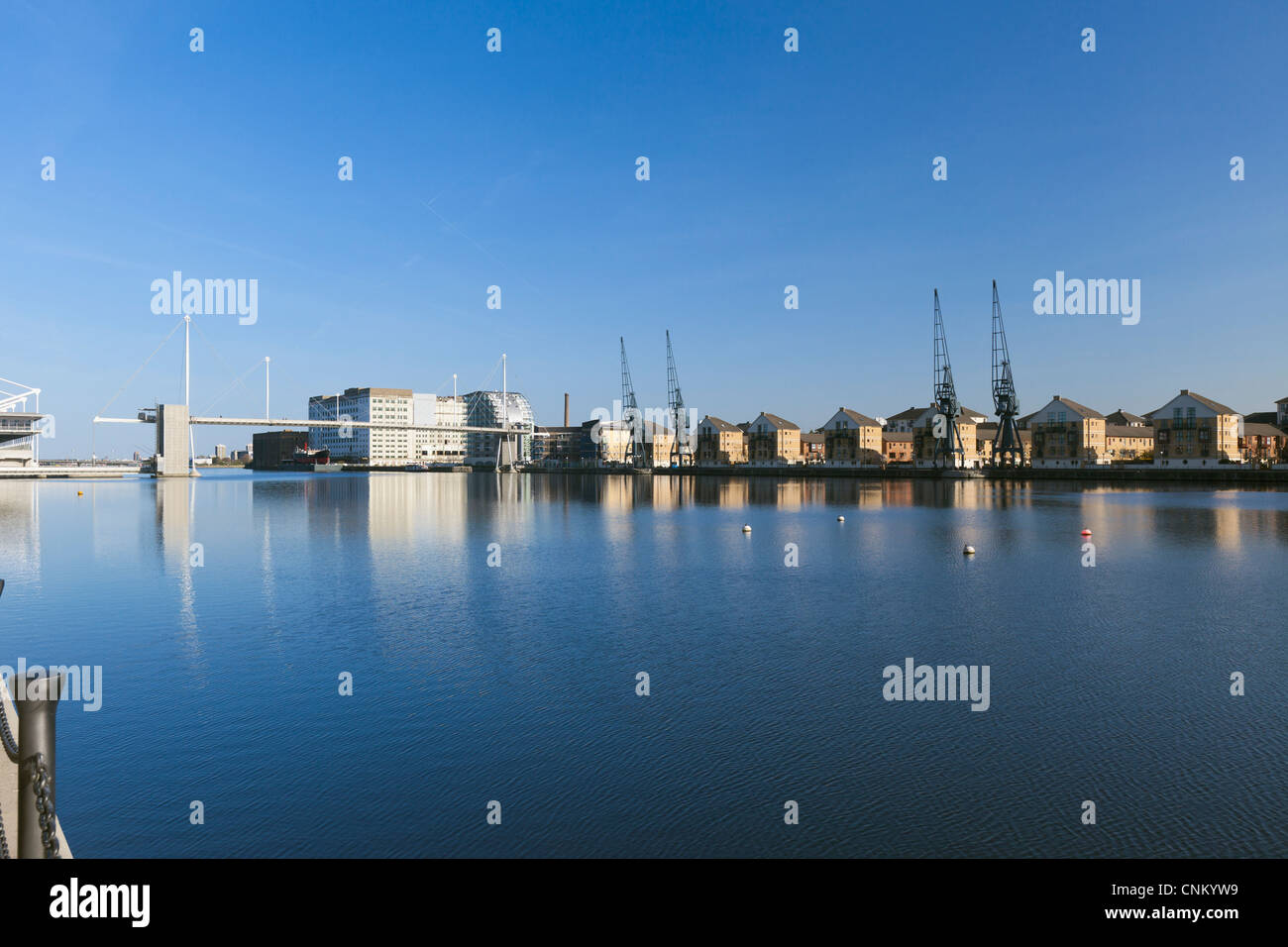 Panoramic view of Royal Victoria Dock , London, UK Stock Photo