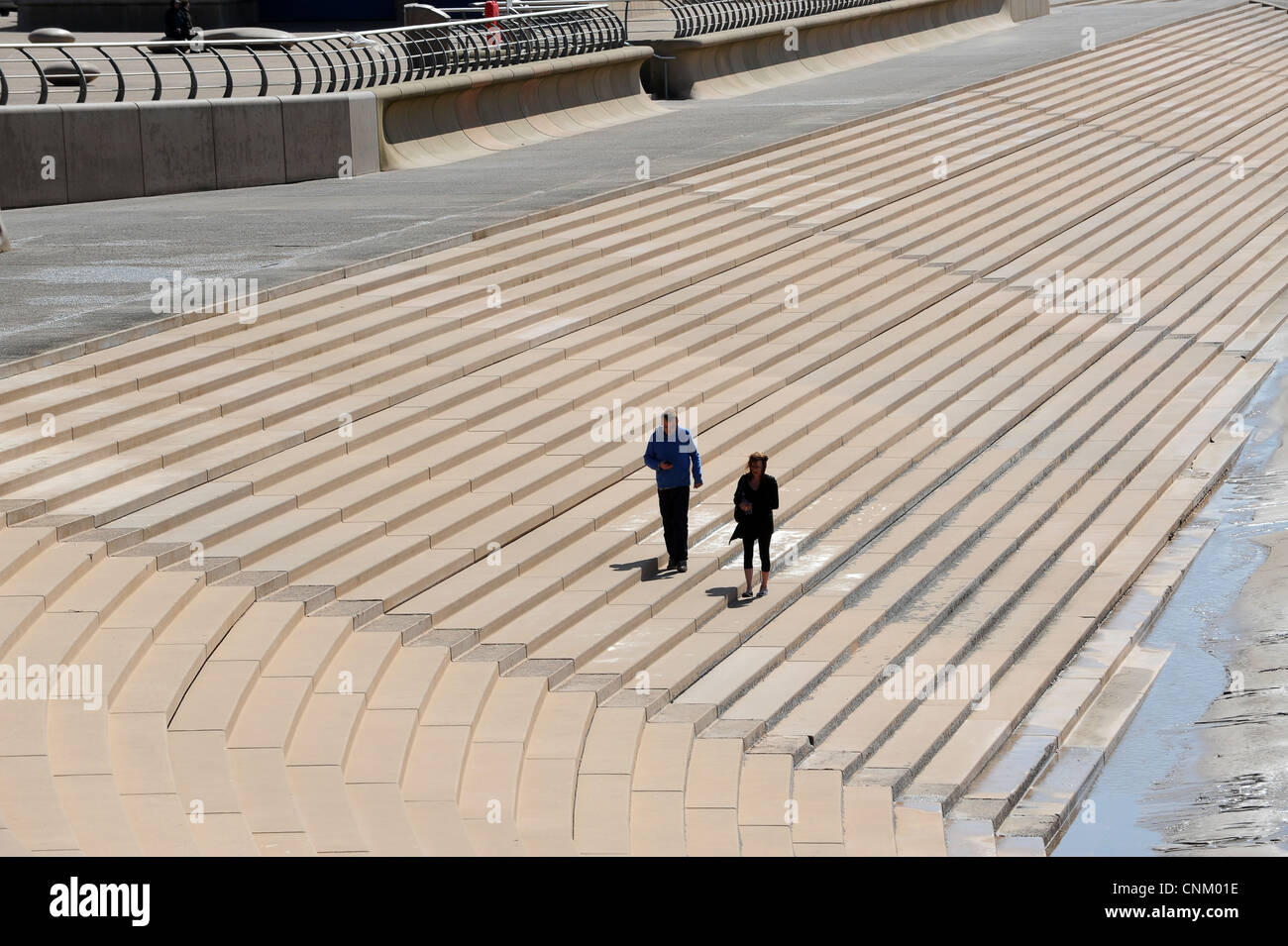 The new sea walls at Blackpool Lancashire Uk Stock Photo