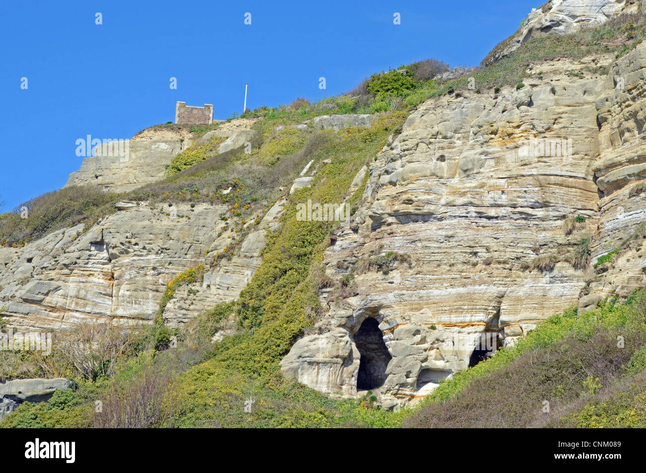 Caves in the cliffs, Hastings Stock Photo Alamy