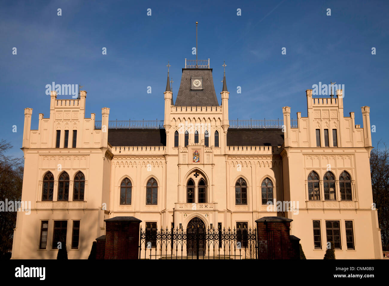 Wasserschloss Evenburg moated castle in the Loga quarter of Leer, East Frisia, Lower Saxony, Germany Stock Photo