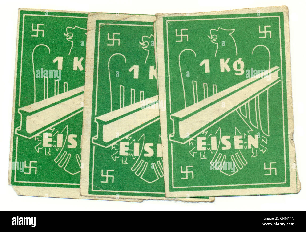 Ration card to 1 KG iron 1939 Germany Europa Stock Image
