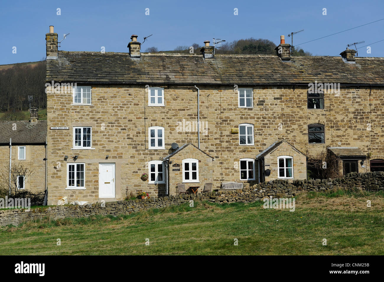 houses in eyam village derbyshire england uk Stock Photo Alamy