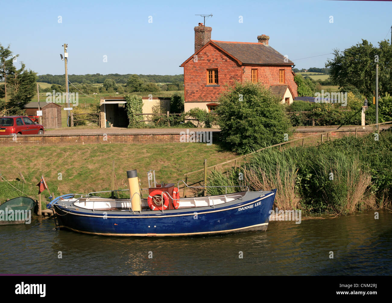 Boat trips to Bodiam River Rother Newenden Kent England UK Stock Photo