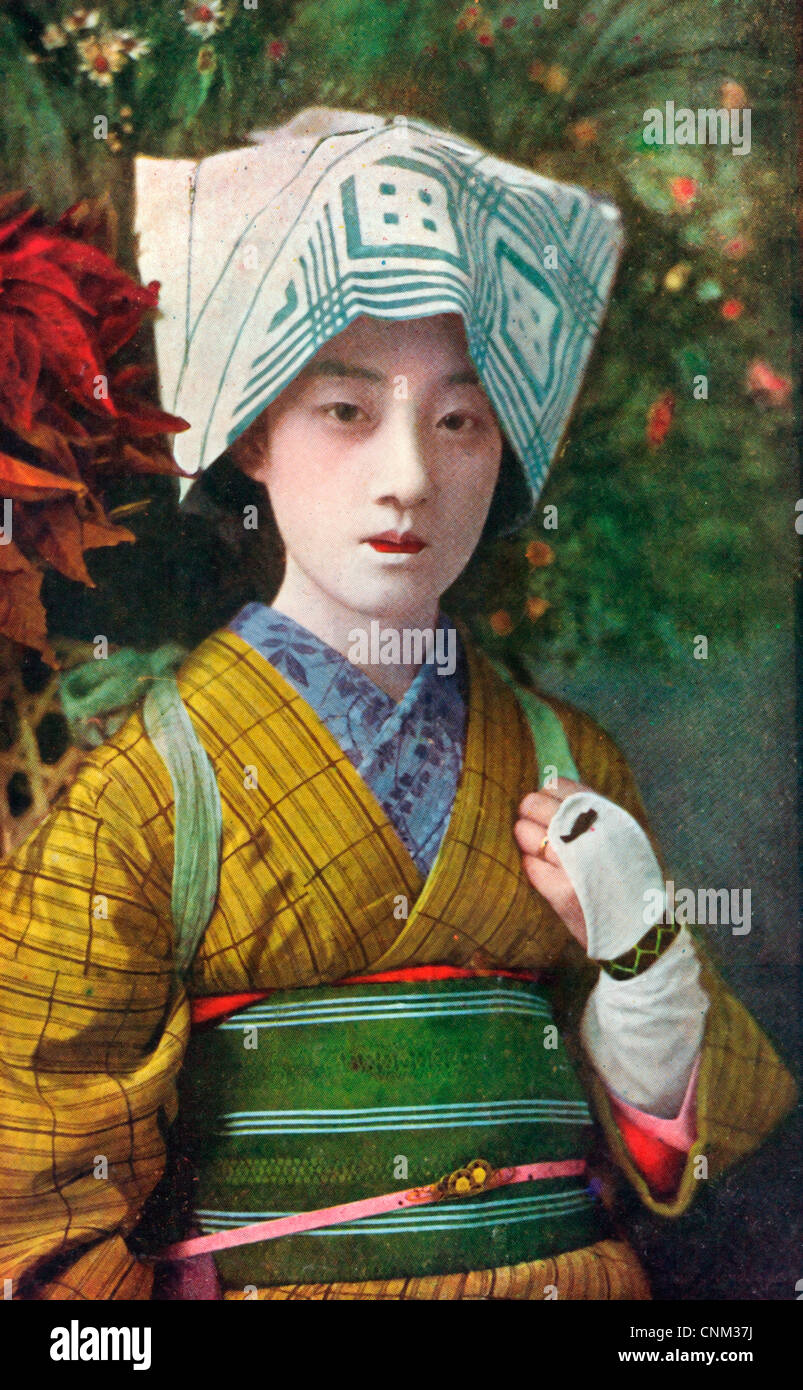 Japanese Girl, circa 1900 Stock Photo