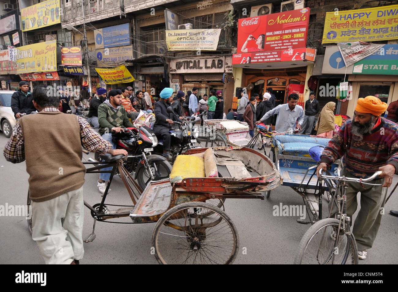 Asia India Punjab Amritsar The chaotic traffic of Indian cities Stock Photo