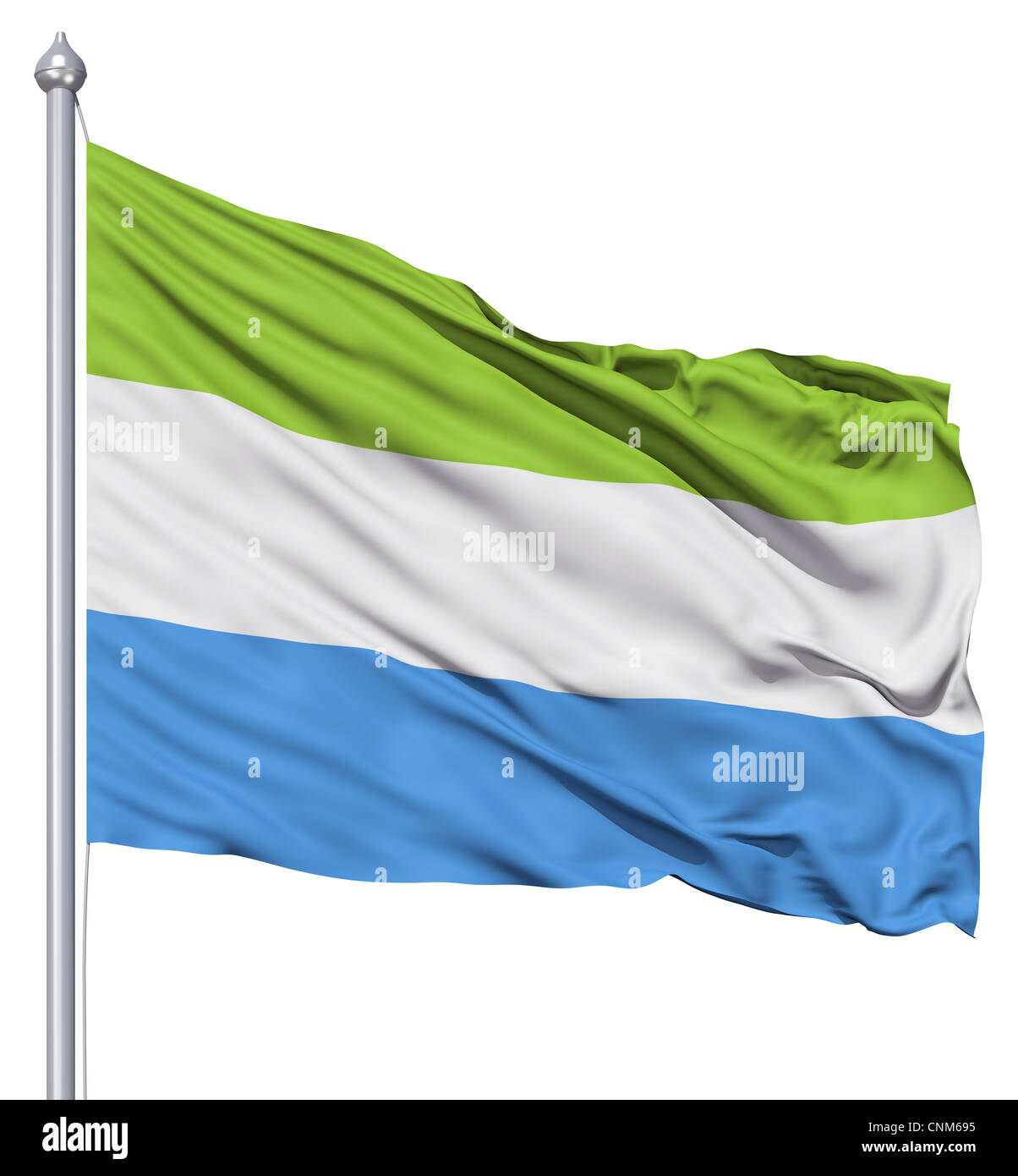 Realistic 3d flag of Sierra Leone fluttering in the wind Stock Photo ...