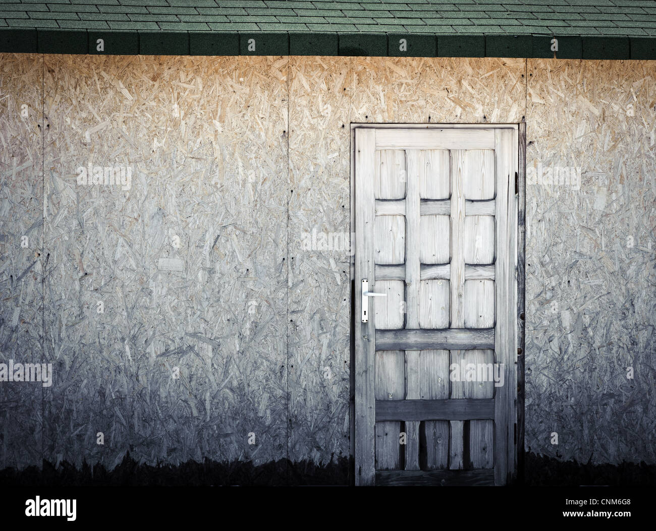 Old rural wooden door on a wooden wall with copyspace Stock Photo - Alamy
