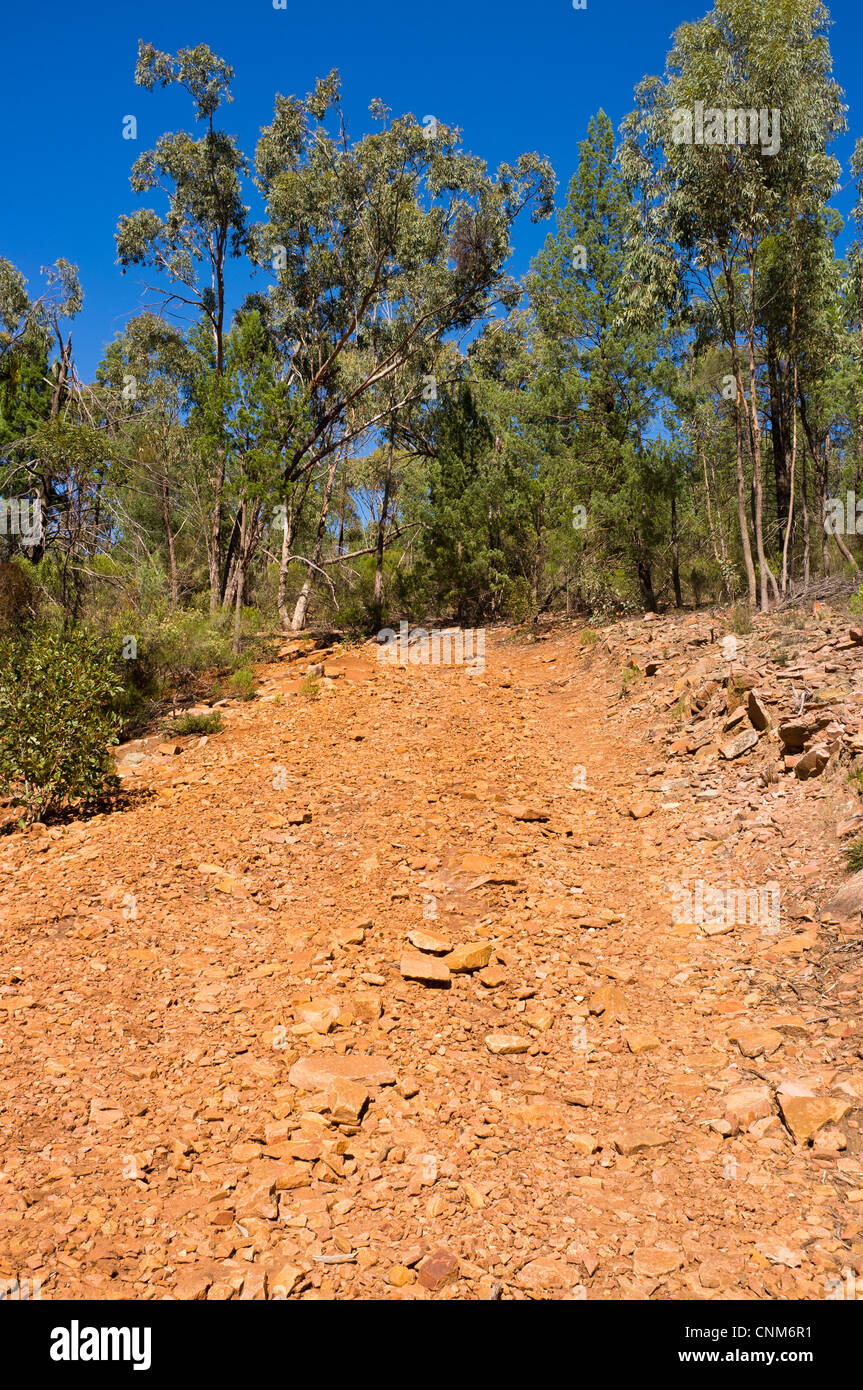 Rough track to Sugar Gum Lookout in Mount Remarkable National Park at Mambray Creek in the Southern Flinders Ranges in South Australia Stock Photo