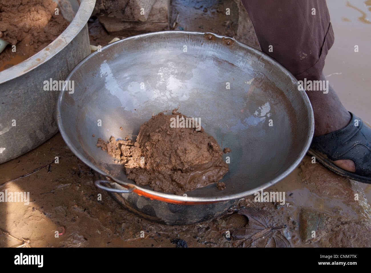 Local Kenyan artisanal gold miners use mercury to refine gold in the ...