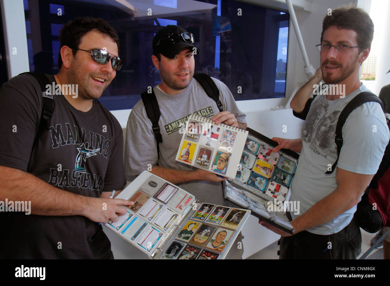 Miami Florida,Little Havana,Miami Marlins,Major Leagueal baseball,new stadium,ballpark,Marlins Park,FanFest,open house,fans,sign,autograph session,uni Stock Photo