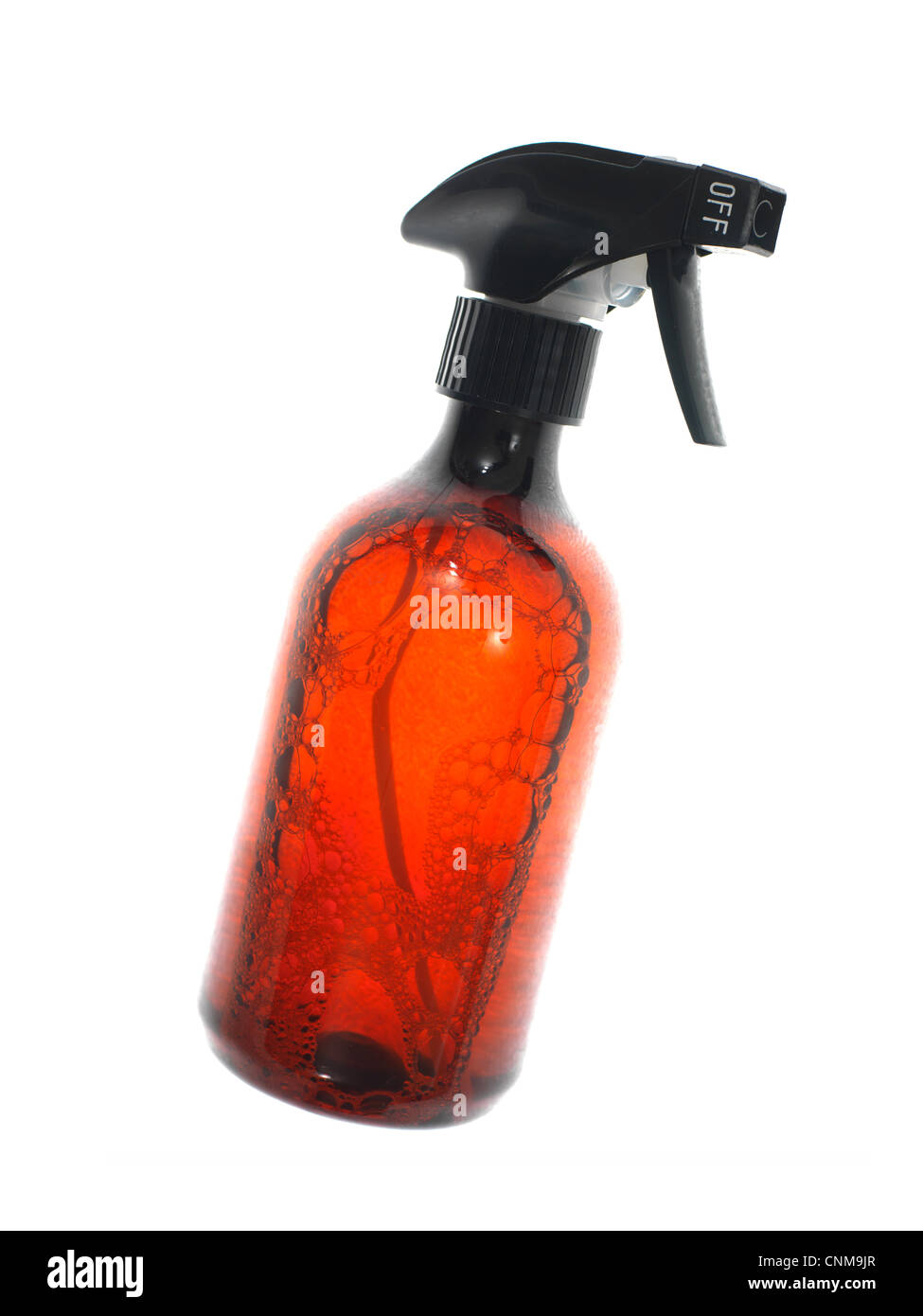 Environmentally safe cleaning products isolated against a white