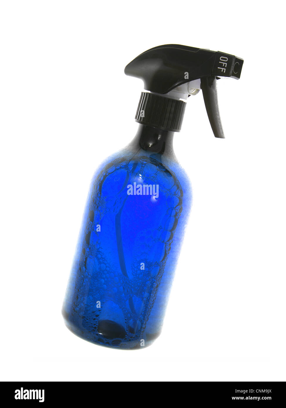 Environmentally safe cleaning products isolated against a white