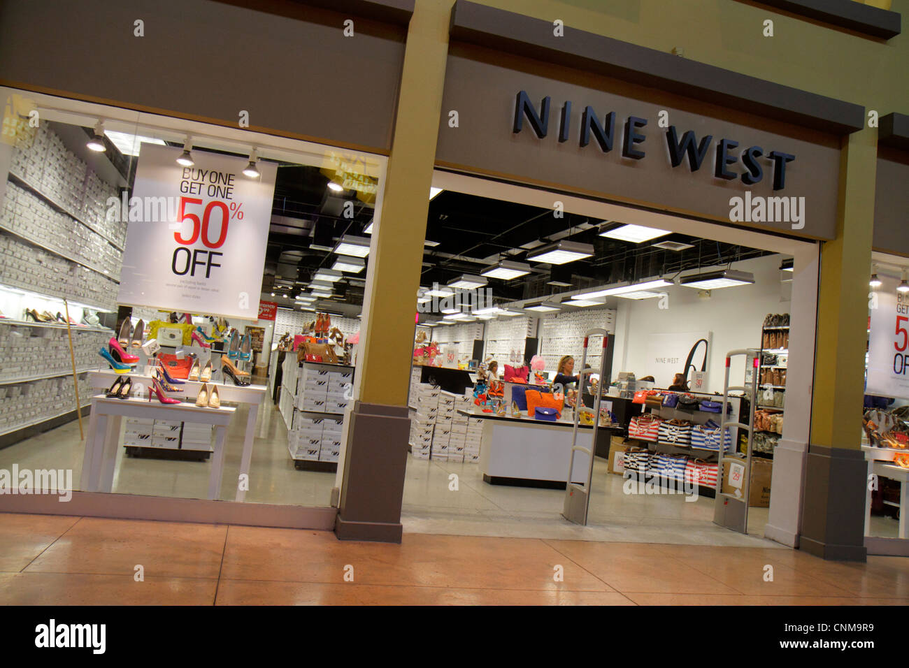 Florida, FL, South, Miami, Sweetwater, Dolphin mall, Nine West, woman's,  men's, shoes, footwear, handbag handbags purse purses pocketbook  pocketbooks Stock Photo - Alamy