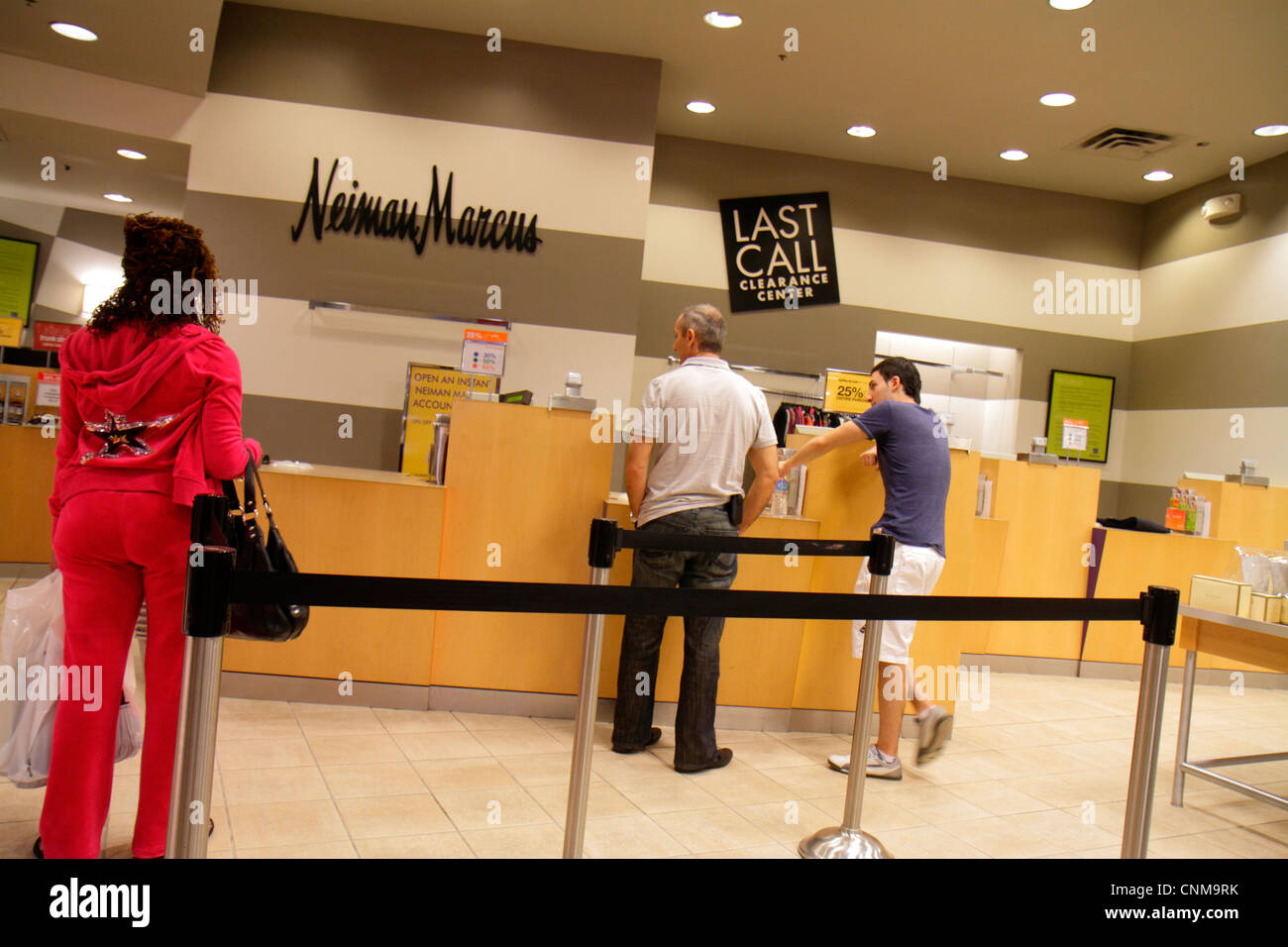 Miami Florida,Sweetwater,Dolphin mall,Neiman Marcus,Last Call Clearance Center,centre,clothing,accessories,display sale,luxury,return desk,customer se Stock Photo