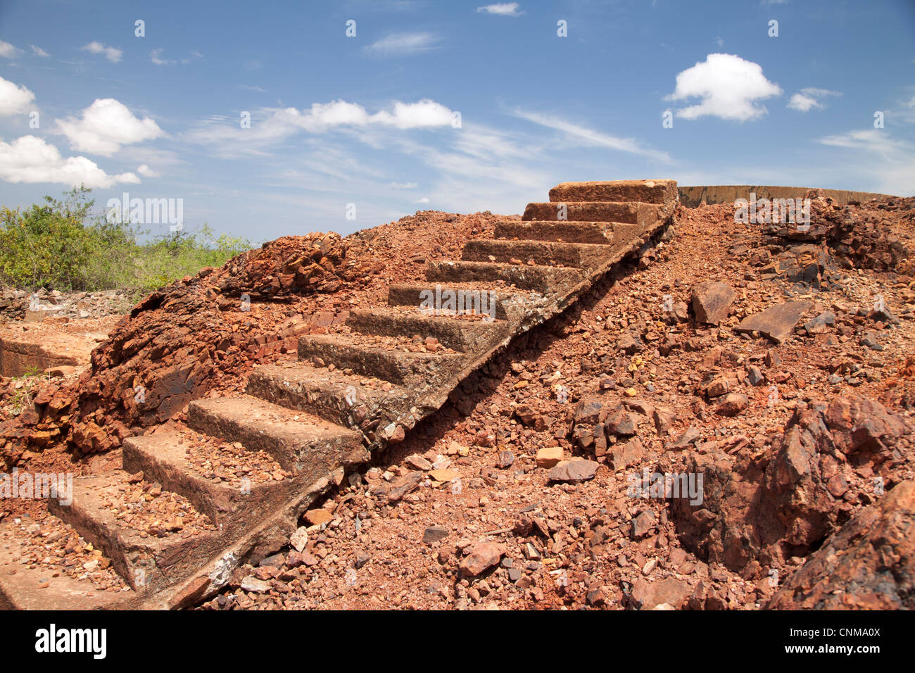 Ruins of the 1960's historic copper mine at Macalder, Western Kenya. Stock Photo