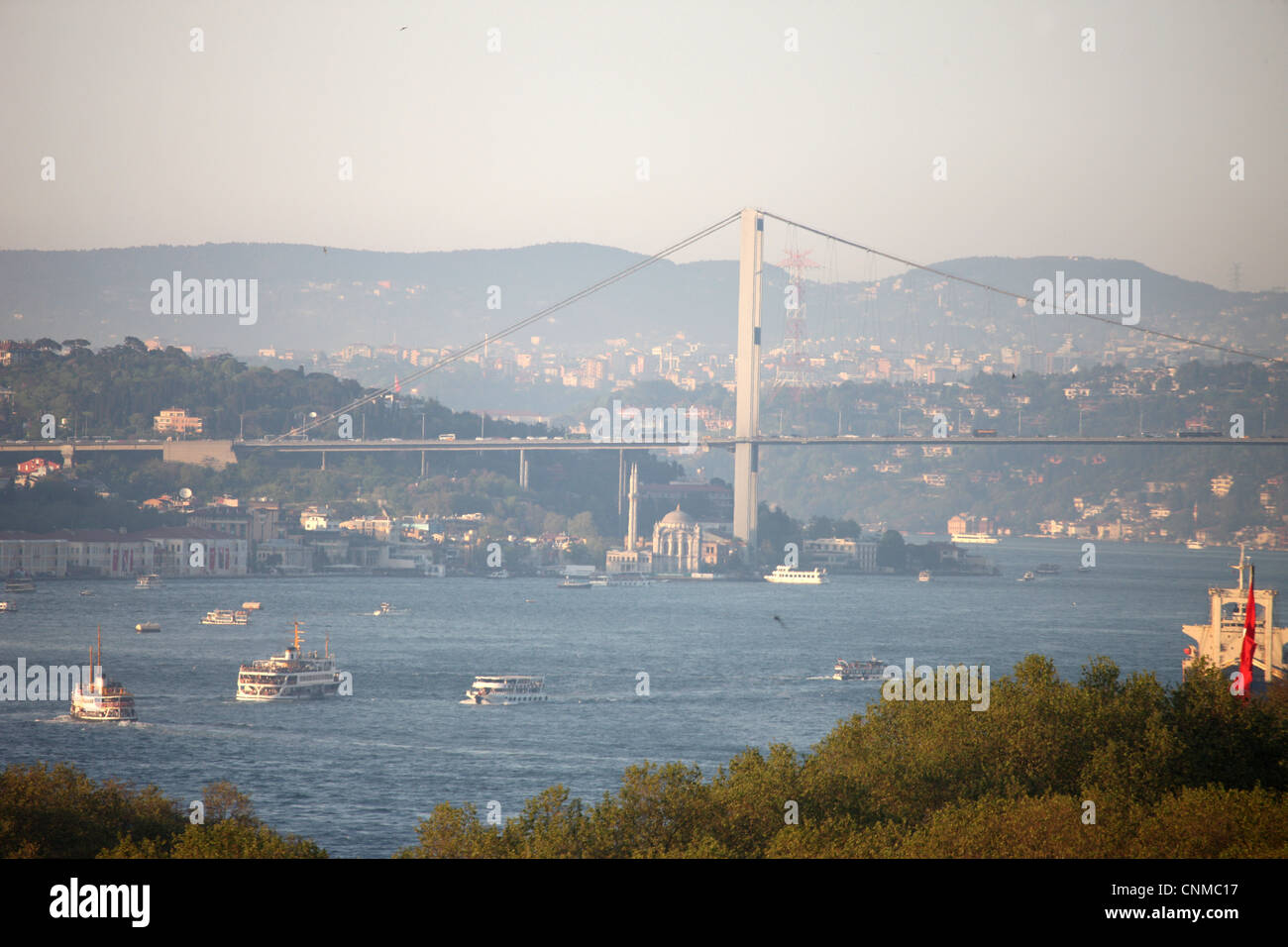 Overview of the Bosphorus, Istanbul, Turkey, Europe Stock Photo