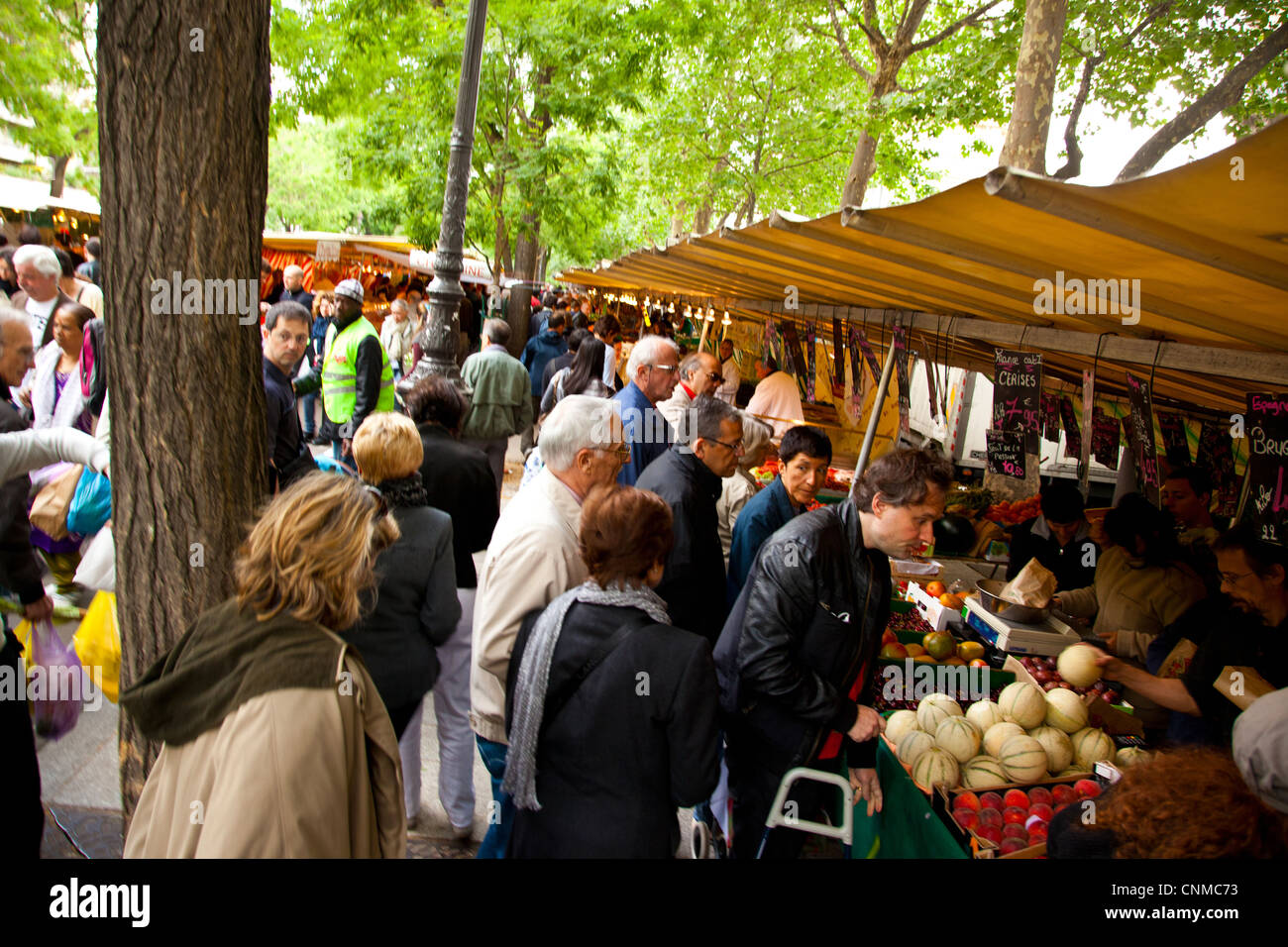 Sunday morning market in Place de la Bastille in Paris France Stock