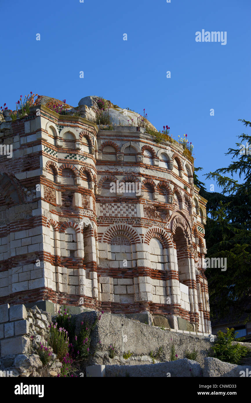 Ruins of the facade of the medieval Church of St. John Aliturgetos, Nessebar, Bulgaria, Europe Stock Photo