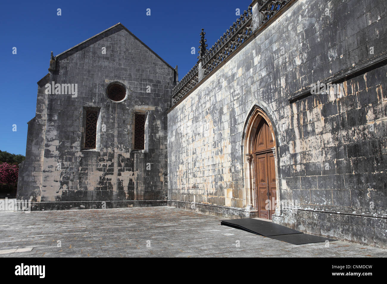 Doorway and walls at Batalha Abbey, Estremadura, Portugal, Europe Stock Photo