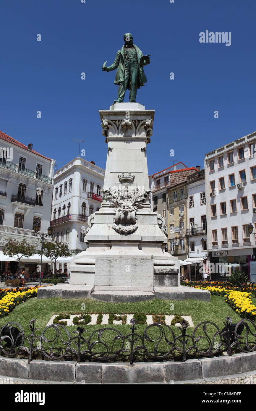 Joaquim Antonio de Aguiar memorial at the Largo de Portagem square, Coimbra, Beira Litoral, Portugal, Europe Stock Photo