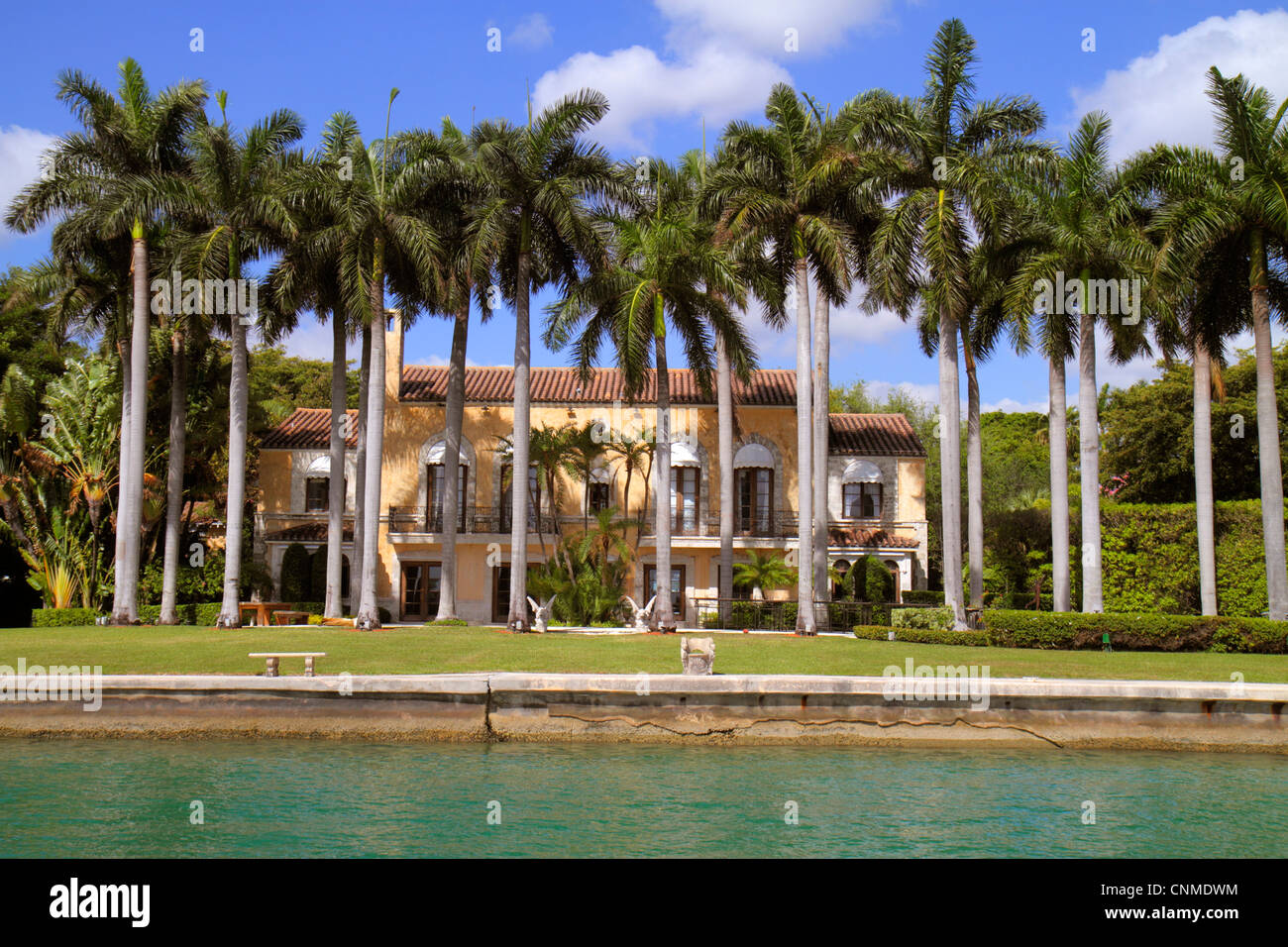 Miami Beach Florida,Biscayne Bay,Star Island,40 Star Island Drive,waterfront home,mansion,celebrity,Bad Boys II movie set,FL120331115 Stock Photo