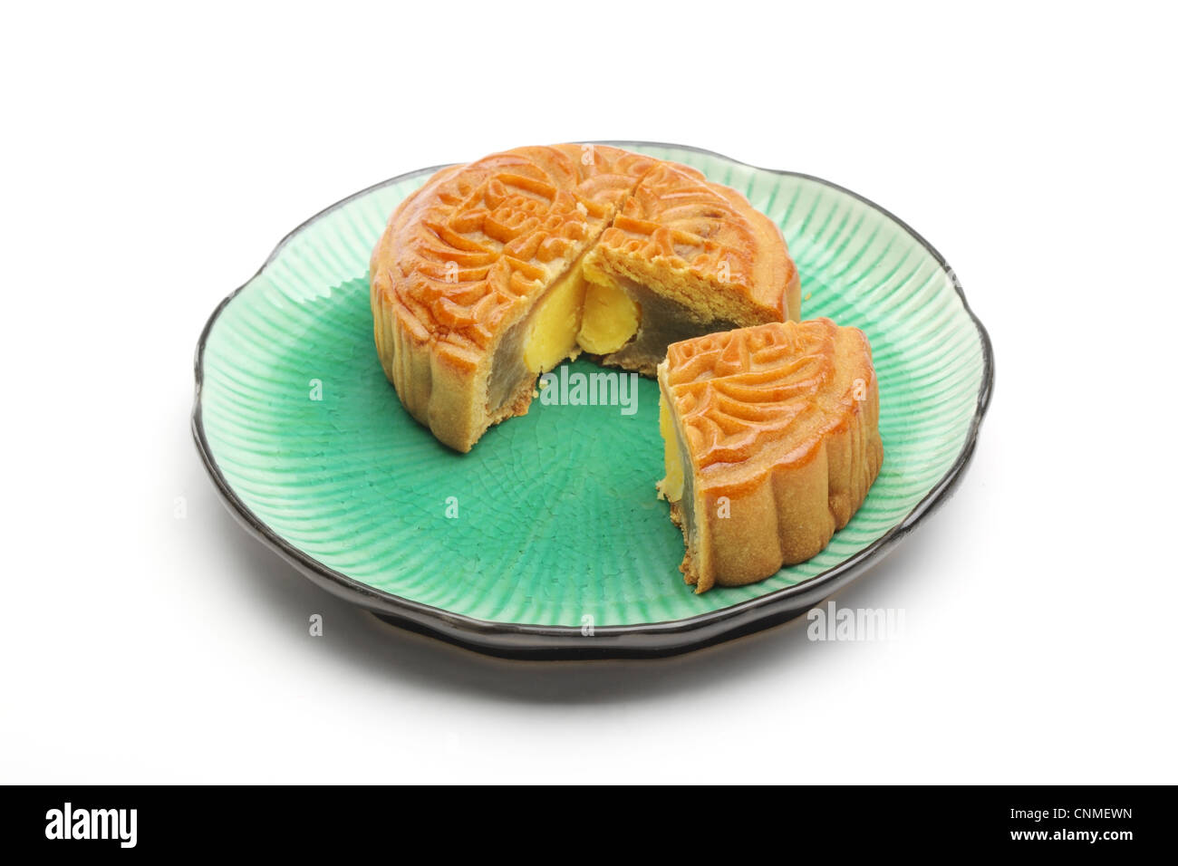 Chinese moon cake, food for Chinese mid-autumn festival. Stock Photo